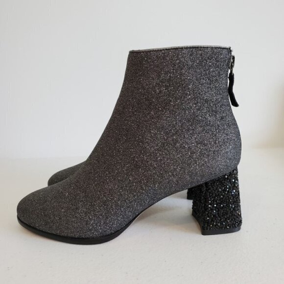 Sophia Webster 'Stella' Crushed Glitter & Crystal Booties, Pewter - Picture 4 of 11